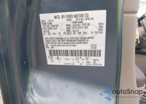 2012 Ford Escape Xls z USA, uszkodzony, nr VIN 1FMCU0C75CKC01441